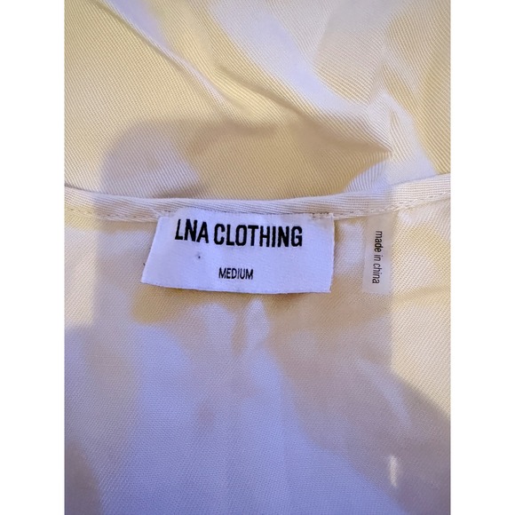 LNA Rayden Tank Women's Medium Bone V Neck Casual Drawstring Top Chic - Picture 5 of 8